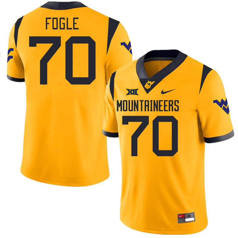 #70 Griffin Fogle West Virginia Mountaineers College 2024 New Uniforms Football Jerseys Stitched Sale-Gold